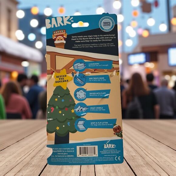 Bark Christmas Santa's Workchomp Hide Seek Toy 4 Piece Set XS-S 0-20lbs Dogs New - Picture 3 of 3